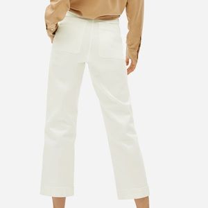 Everlane Slim leg crop cotton/spandex pants size 4 in bone/cream
